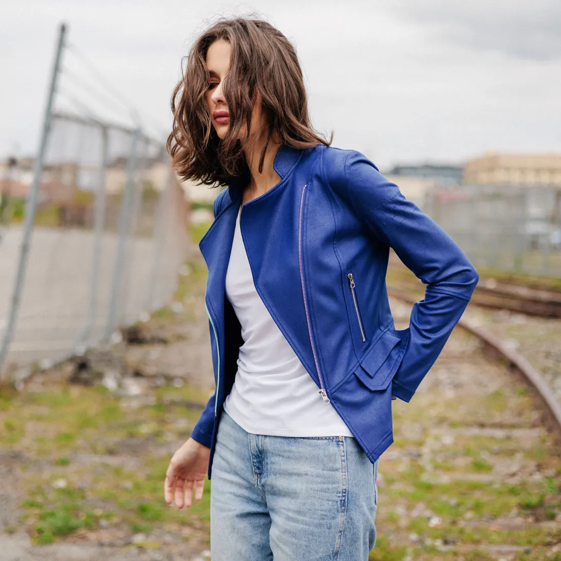 Liquid Leather™ Biker Jacket - Cobalt