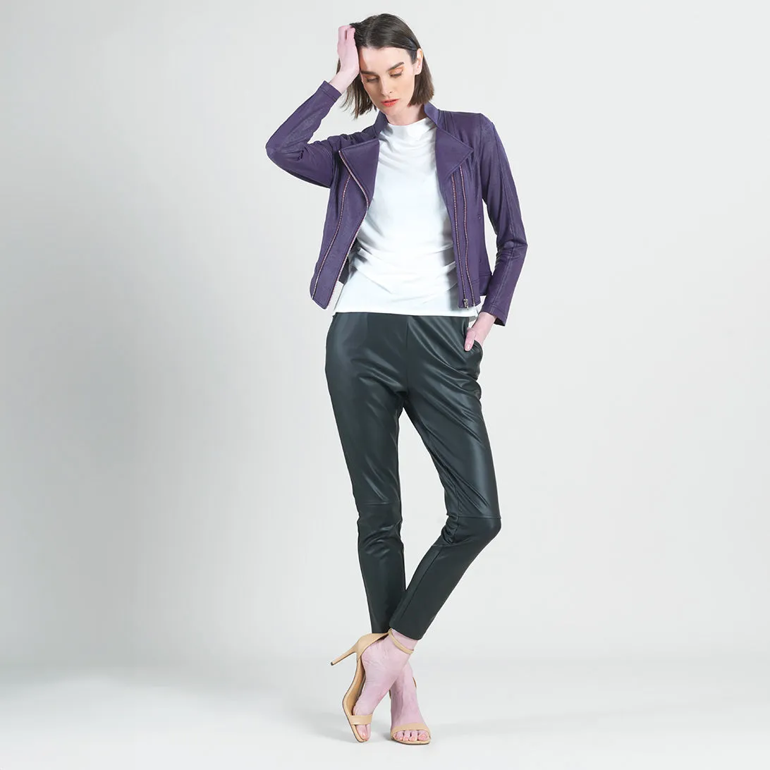 Liquid Leather™ Double Zip Pocket Jacket - Eggplant - Limited Sizes - XS, SM, MED