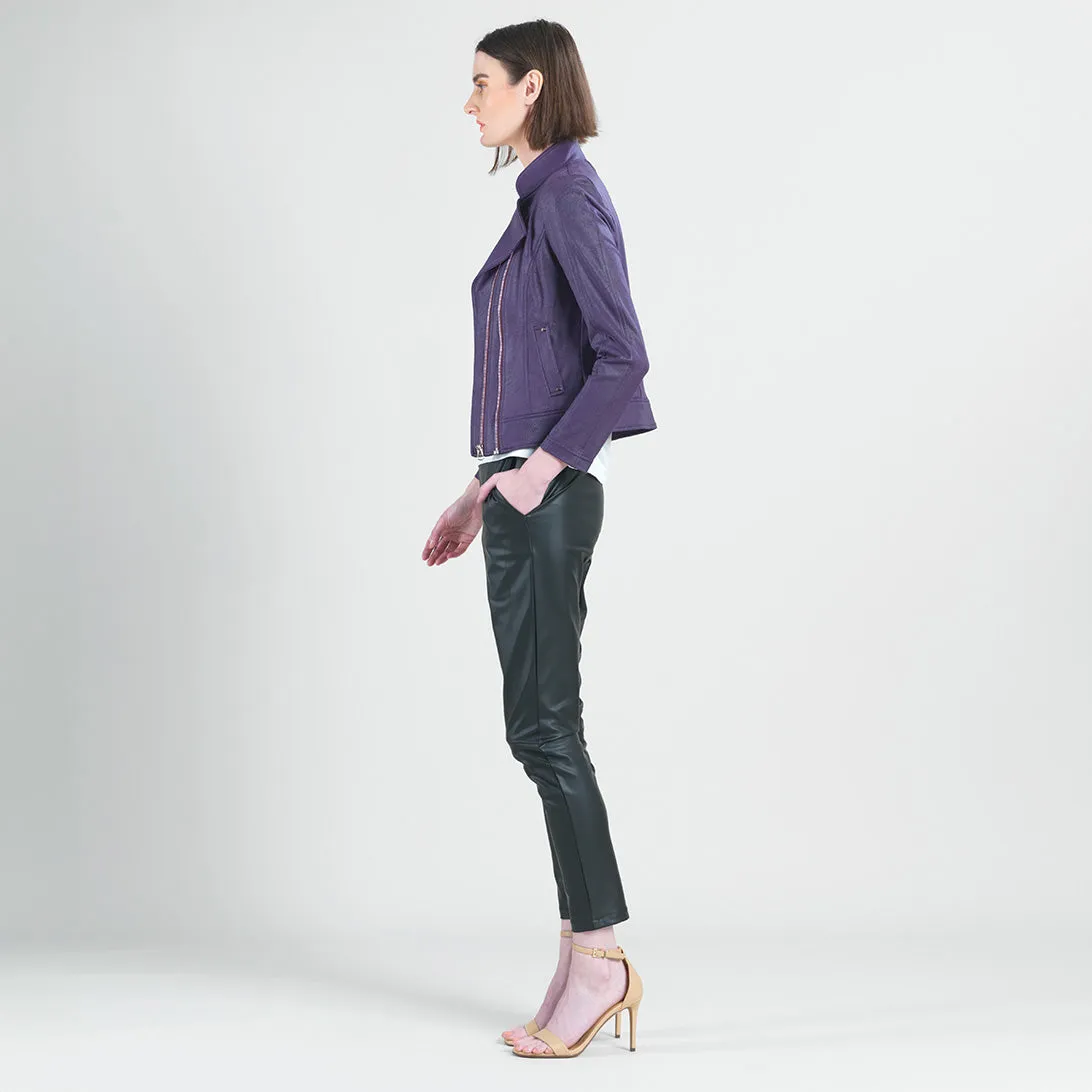 Liquid Leather™ Double Zip Pocket Jacket - Eggplant - Limited Sizes - XS, SM, MED