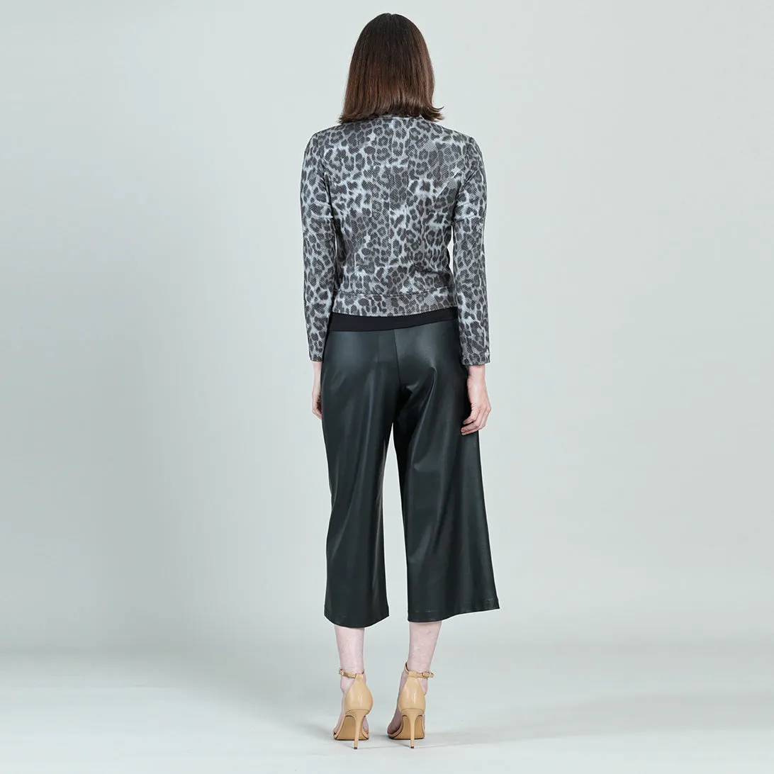 Liquid Leather™ Textured Double Zip Pocket Jacket - Charcoal Cheetah - Final Sale!