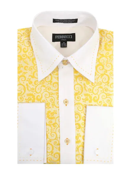 Men Dress Shirts-MSD1026 Yellow