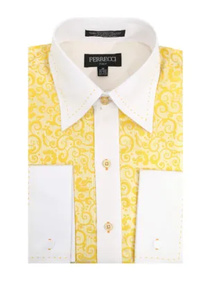 Men Dress Shirts-MSD1026 Yellow
