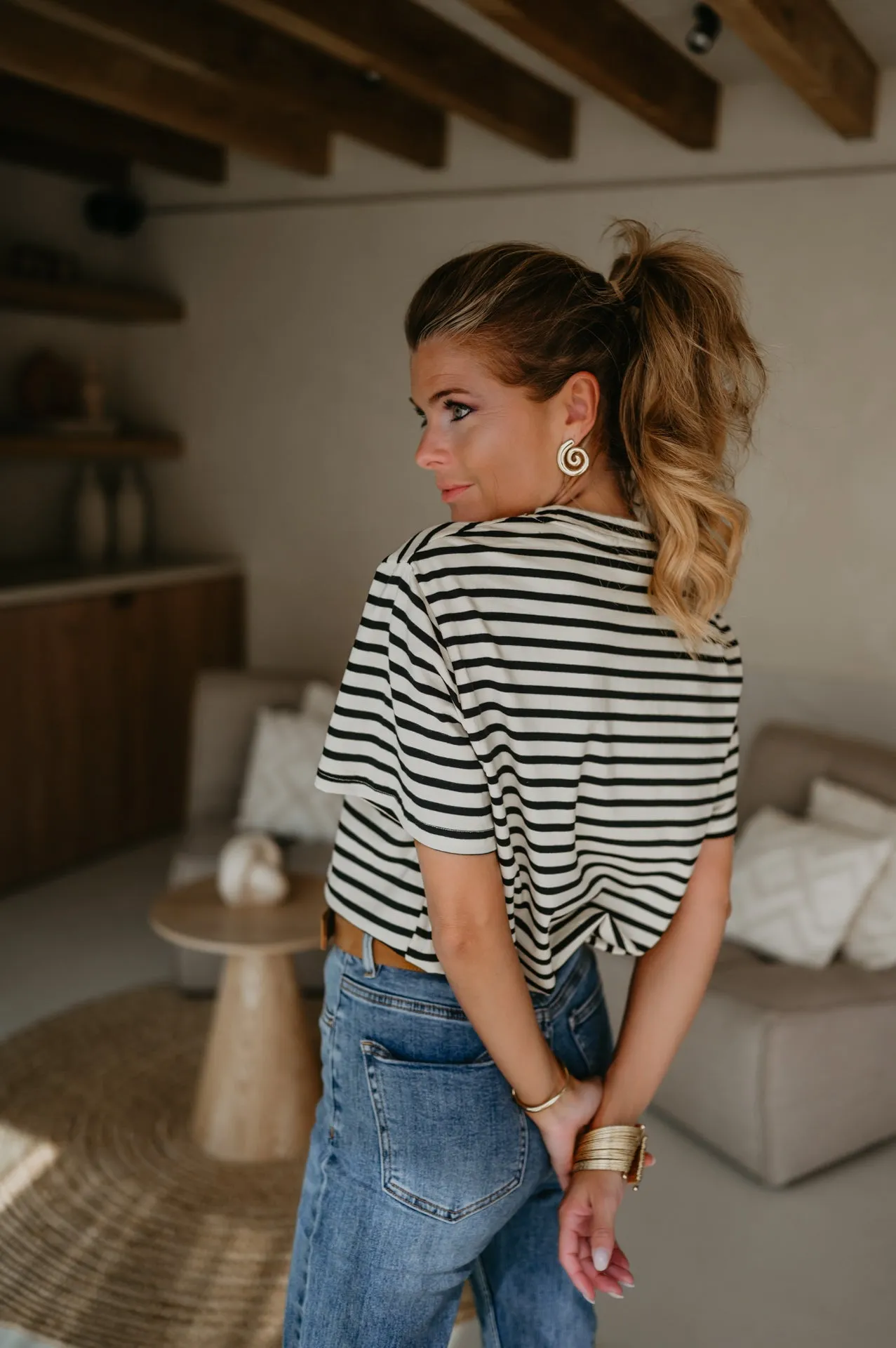 Mercu t-shirt I Striped Black