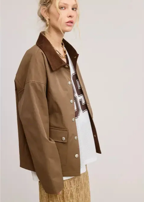 Mimosa Utility-Style Corduroy Collar Jacket