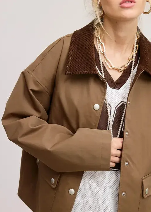 Mimosa Utility-Style Corduroy Collar Jacket
