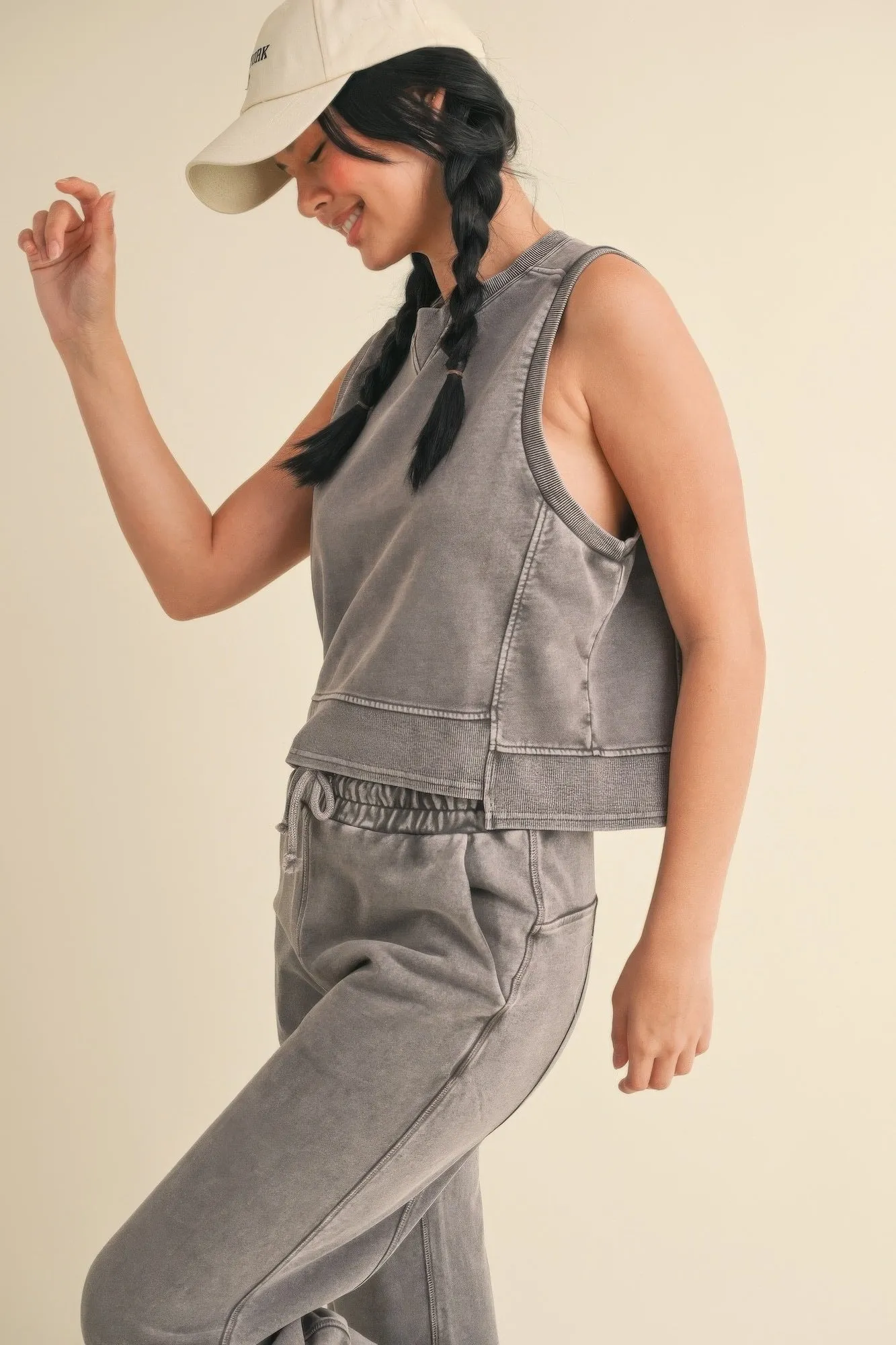 Mineral Wash Sleeveless Top