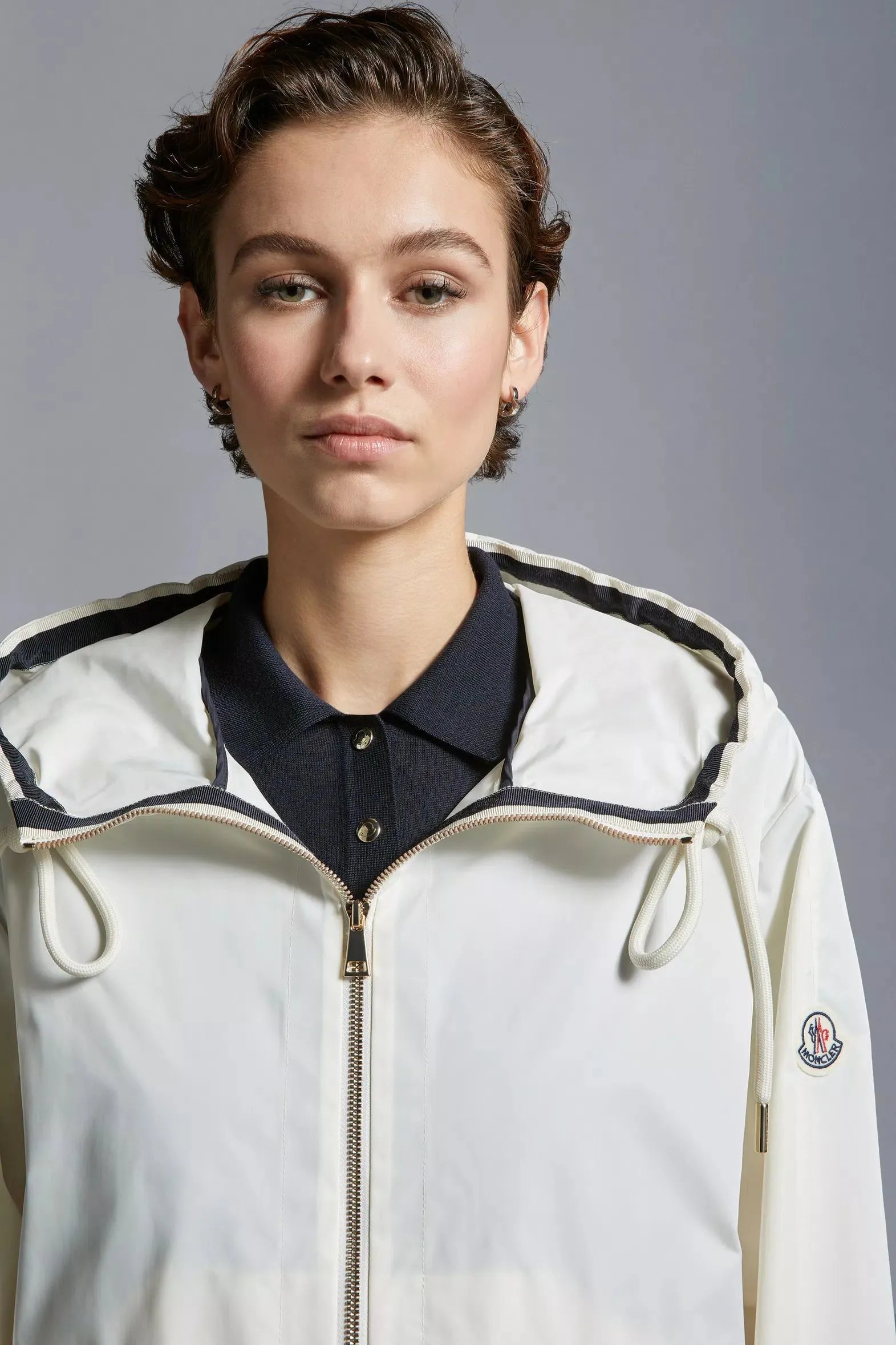MONCLER CASSIOPEA HOODED JACKET ECRU