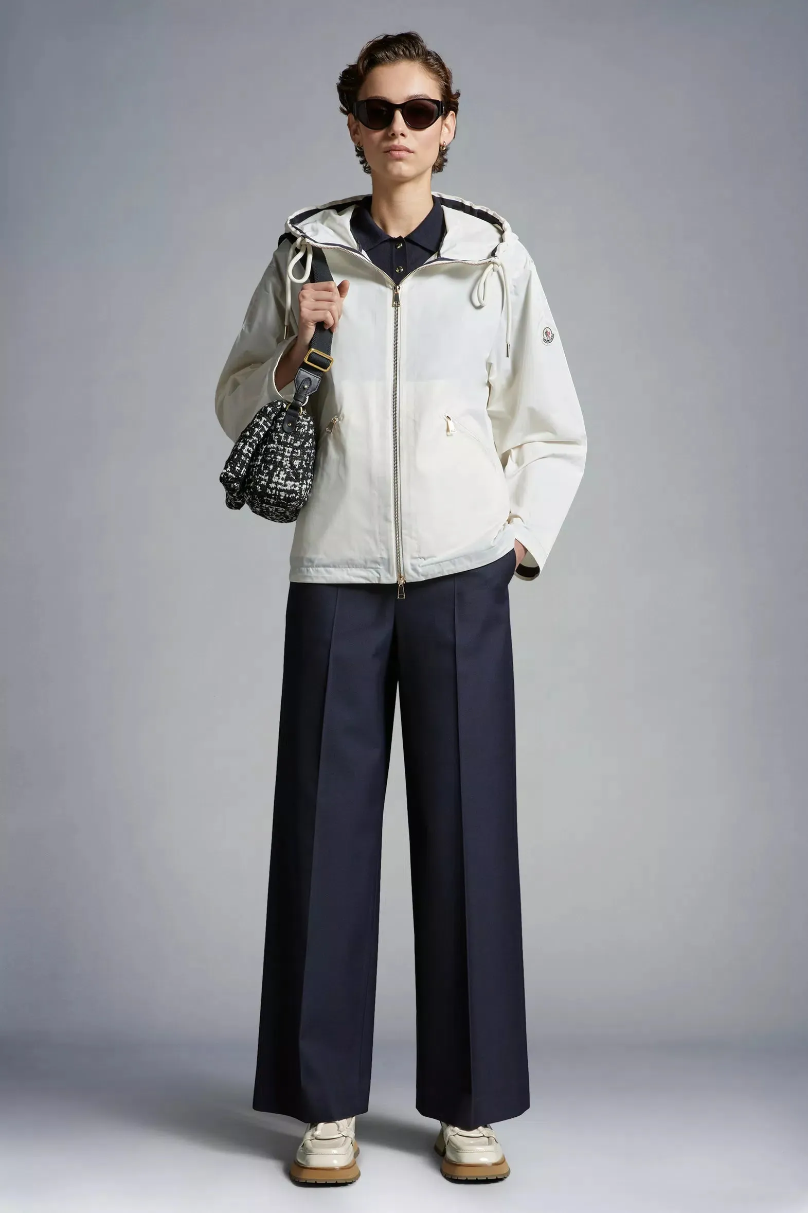 MONCLER CASSIOPEA HOODED JACKET ECRU
