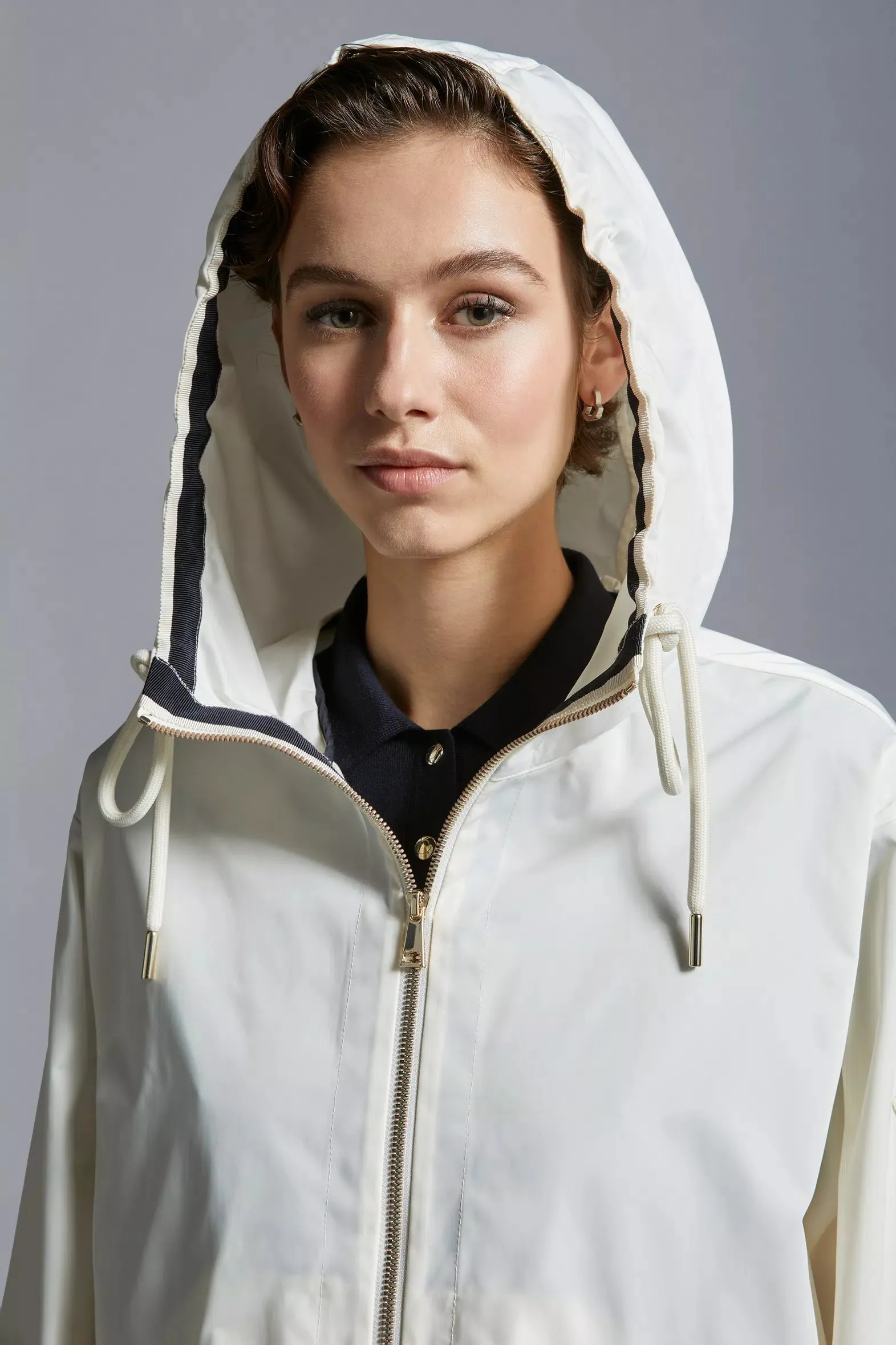 MONCLER CASSIOPEA HOODED JACKET ECRU