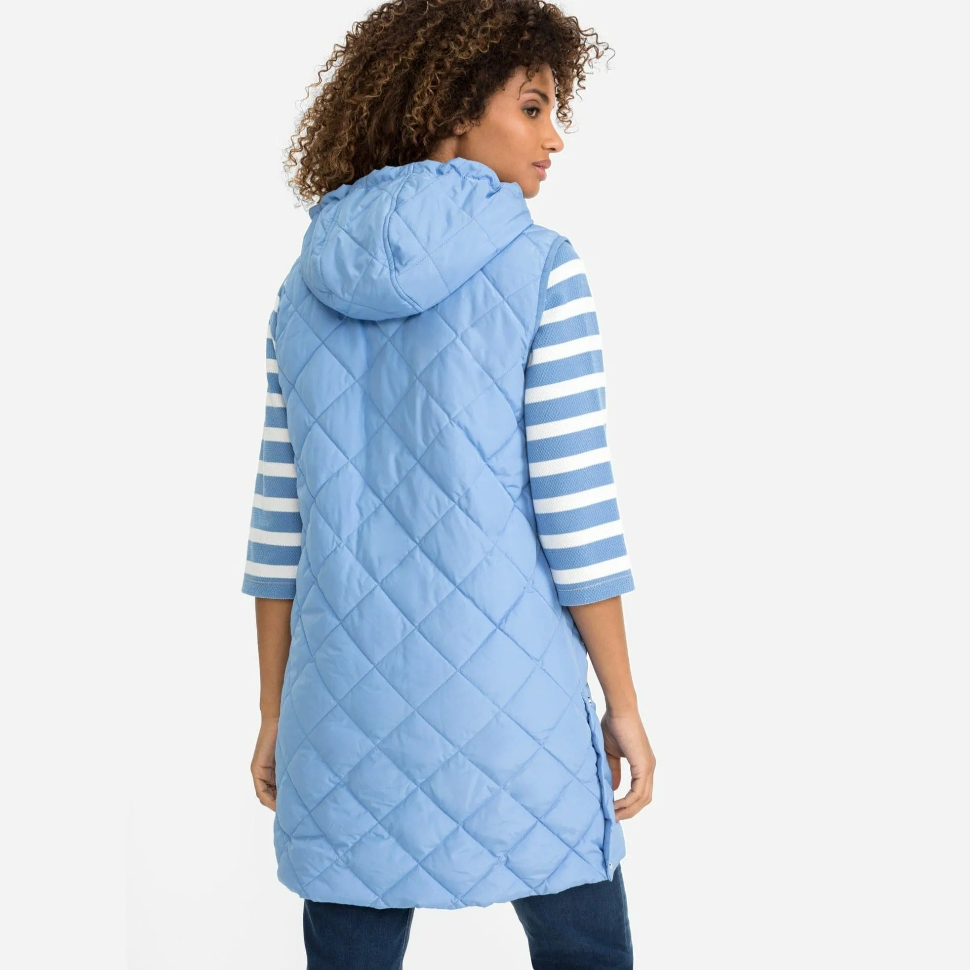 Olsen Long Vest Outdoor Cornflower Blue