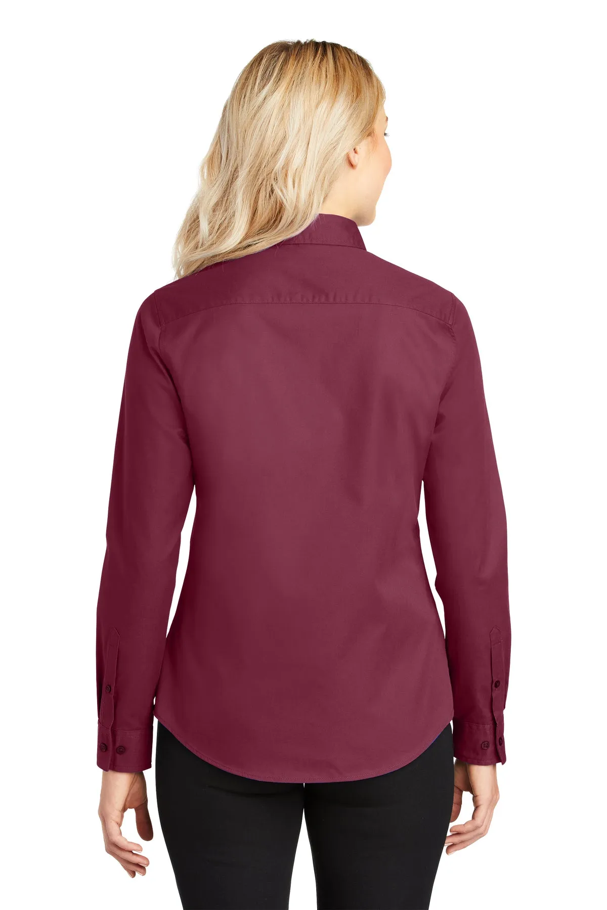 Port Authority Ladies Custom Easy Care Shirts, Burgundy/Light Stone