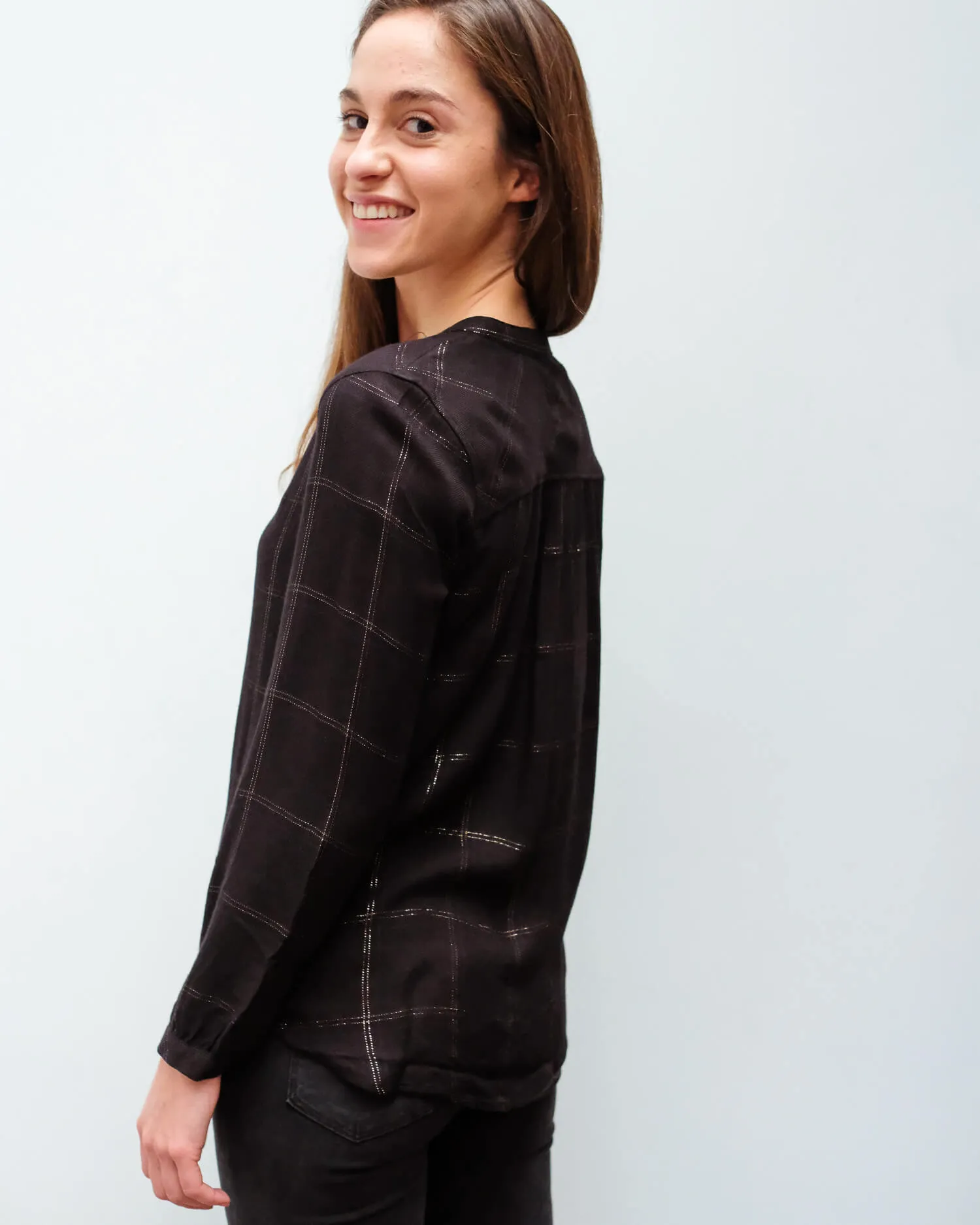 R Eloise top in coal tinsel