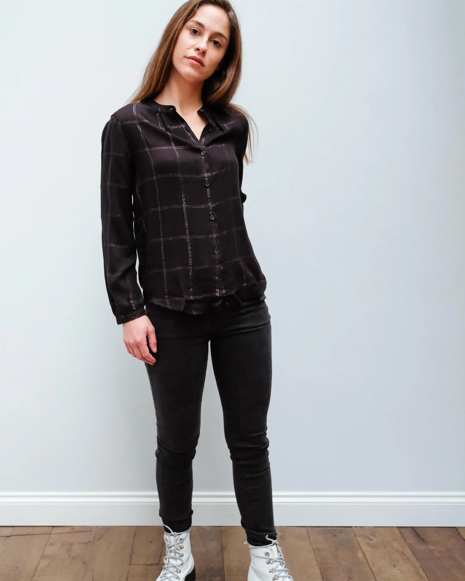 R Eloise top in coal tinsel