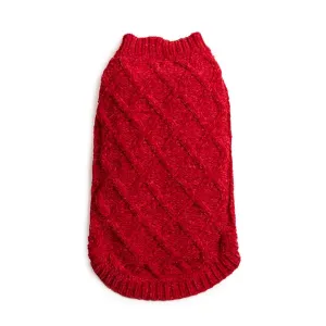 RED CHENILLE SWEATER