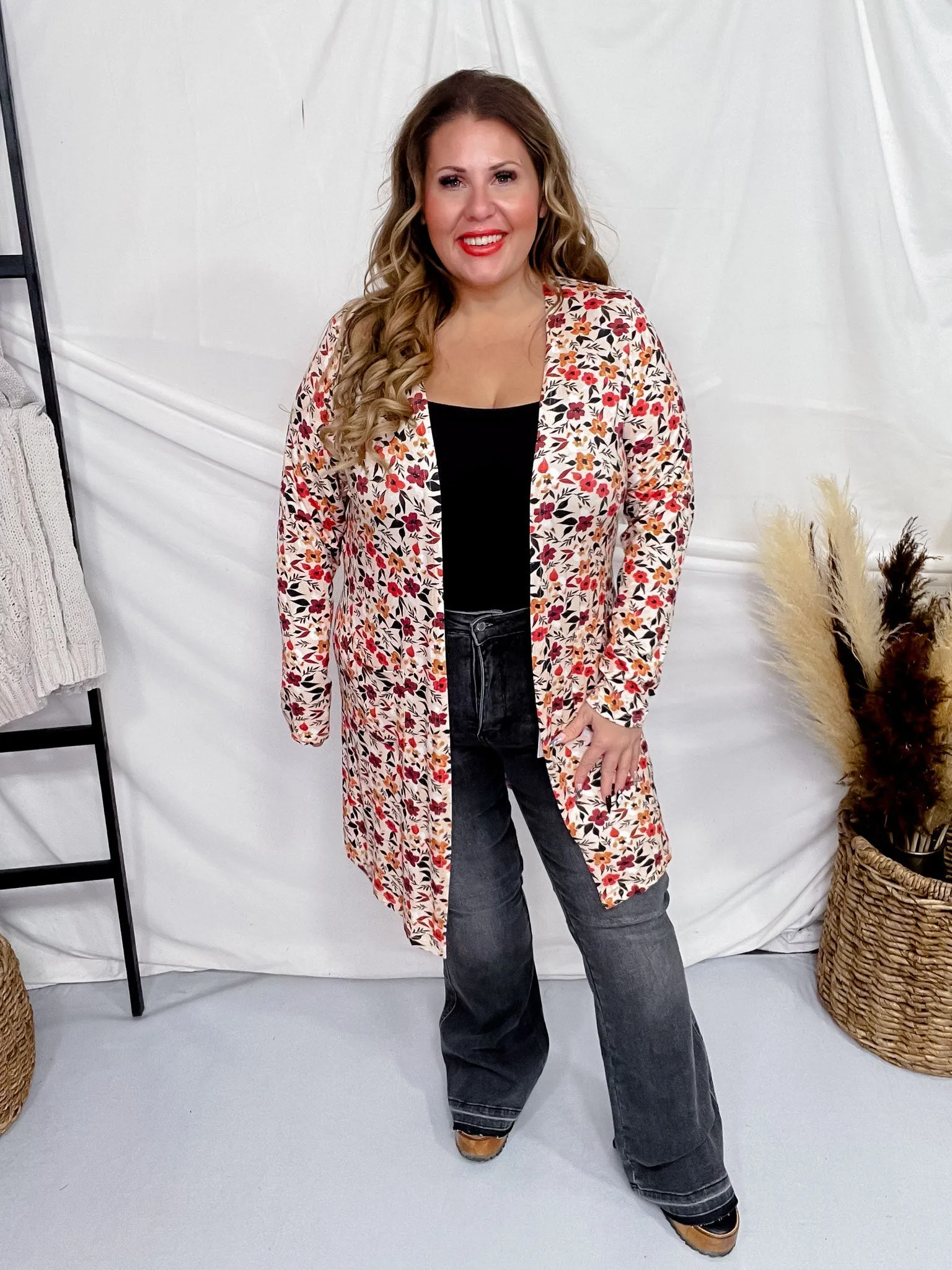 Red Floral Cardigan FINAL SALE