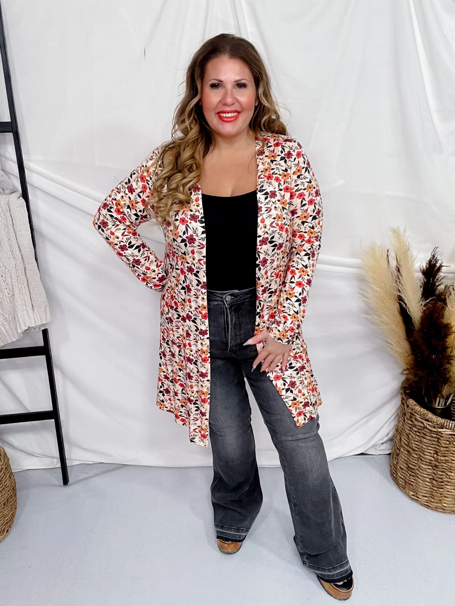 Red Floral Cardigan FINAL SALE
