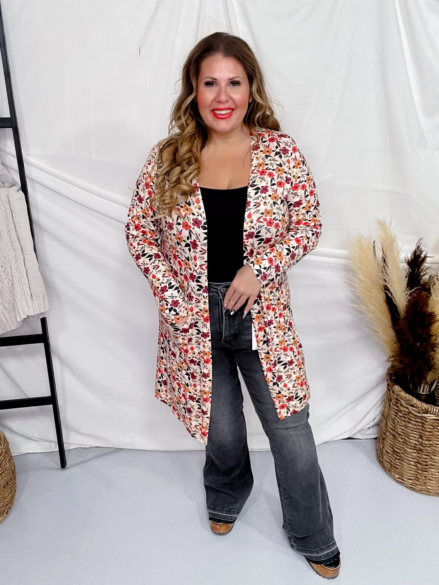 Red Floral Cardigan FINAL SALE