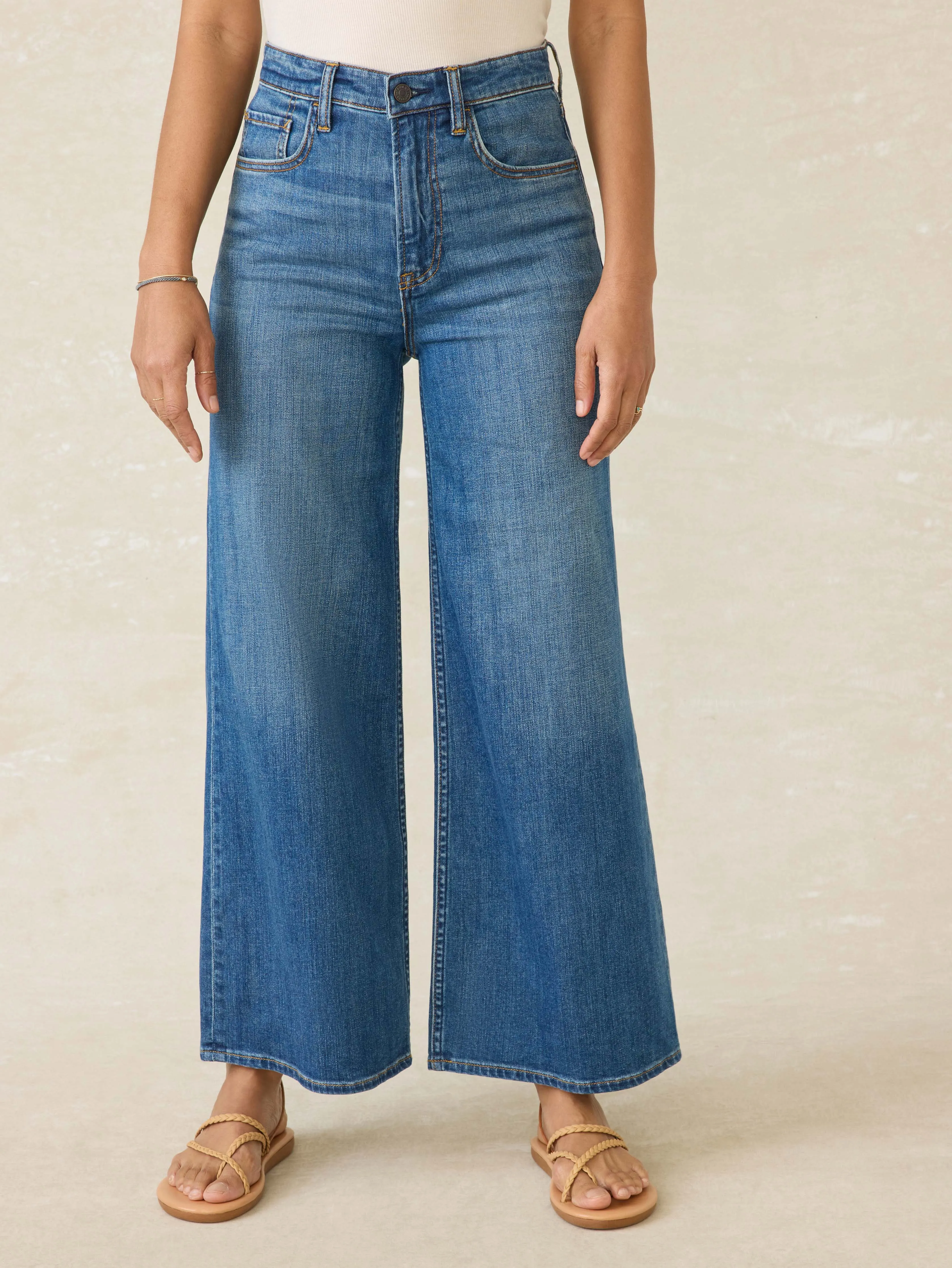 Saturday Denim Wide Leg Ankle - Indigo Coast Wash