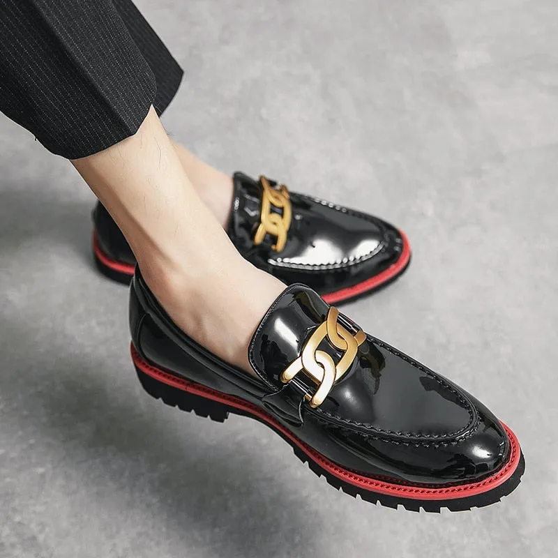 Scarlet Gold Shine Classic Shoes