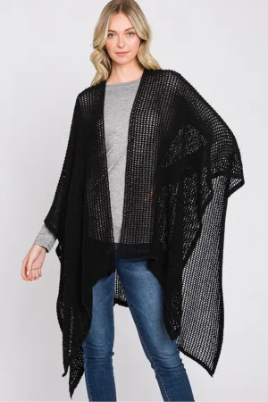 Solid Chenille Crochet Shawl