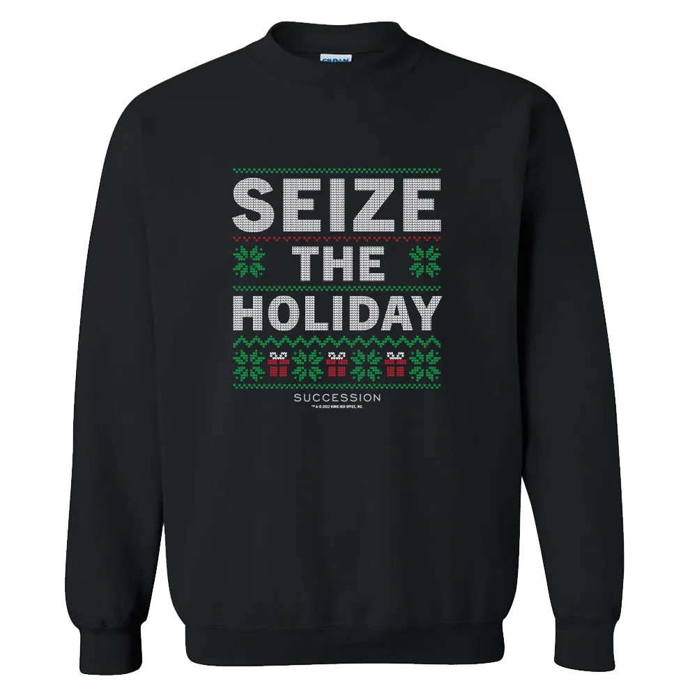 Succession Seize Ugly Holiday Fleece Crewneck Sweatshirt