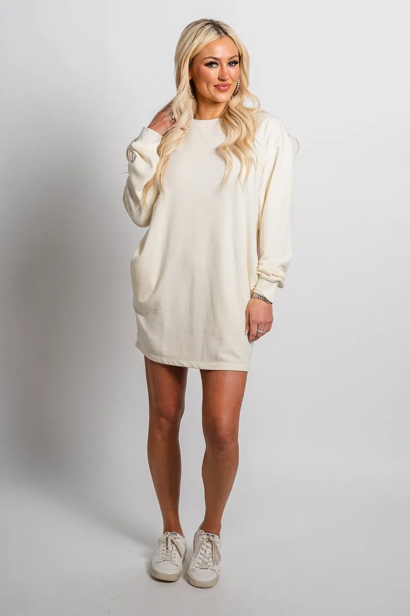 Sweatshirt dress cream