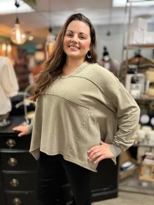 TerrI Mineral Wash V-neck Top
