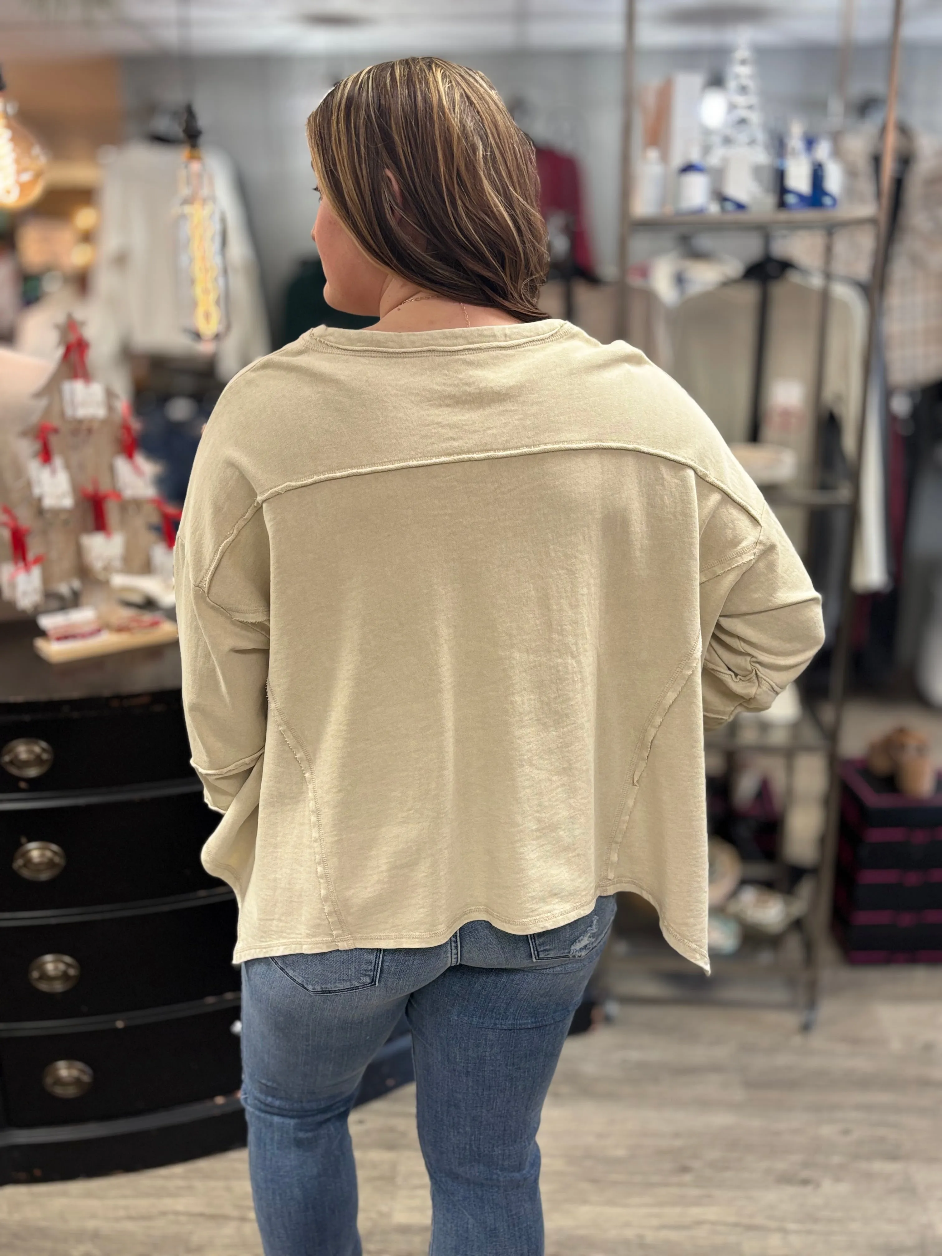TerrI Mineral Wash V-neck Top