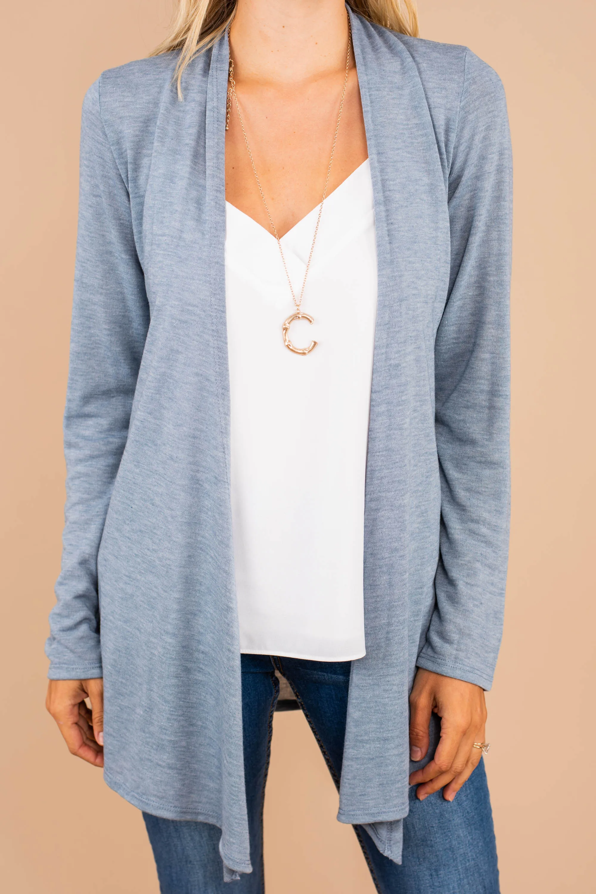Undeniable Heather Blue Classic Cardigan