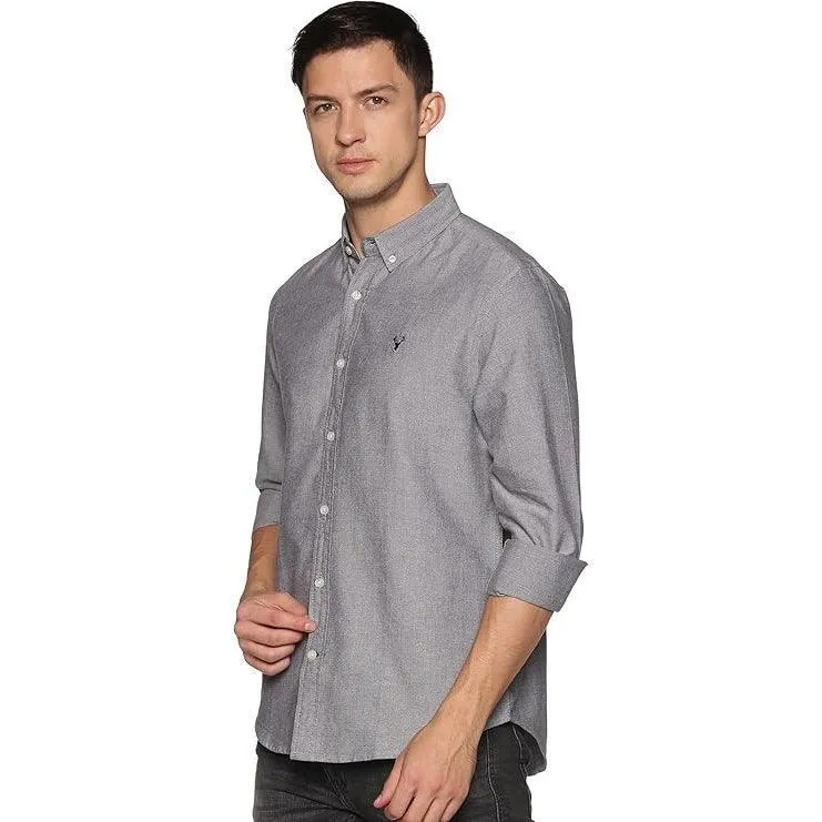 U.S. ELK Boys' and Men's Long Sleeve Button Down Dress Shirts- Grey