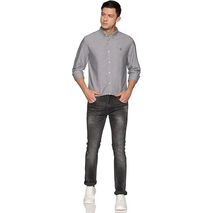 U.S. ELK Boys' and Men's Long Sleeve Button Down Dress Shirts- Grey
