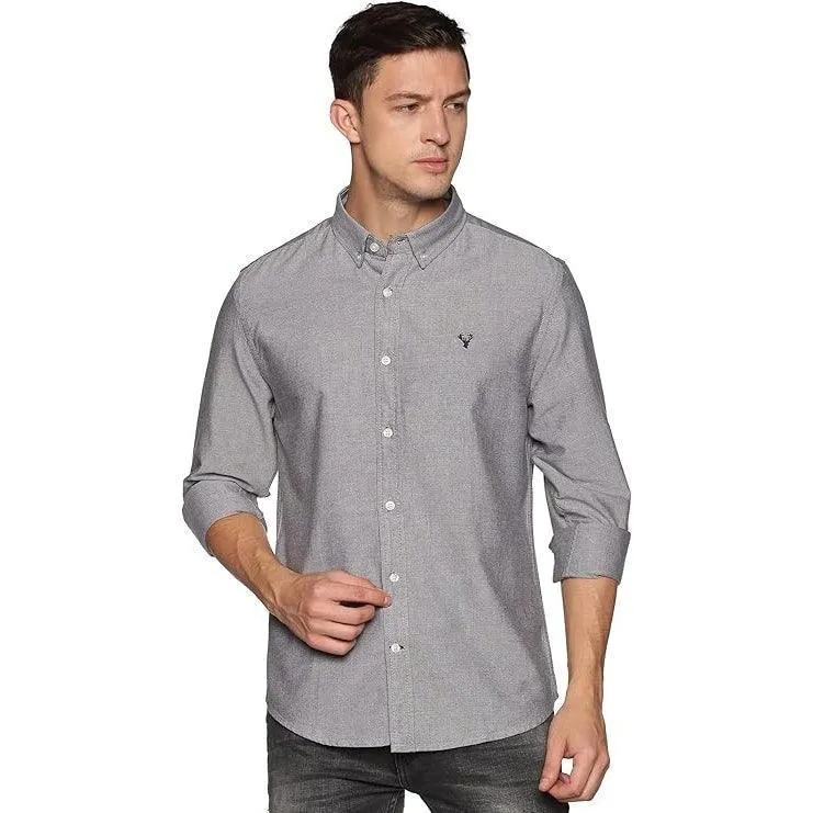 U.S. ELK Boys' and Men's Long Sleeve Button Down Dress Shirts- Grey