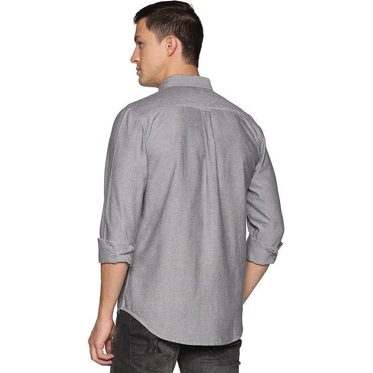 U.S. ELK Boys' and Men's Long Sleeve Button Down Dress Shirts- Grey