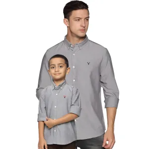 U.S. ELK Boys' and Men's Long Sleeve Button Down Dress Shirts- Grey