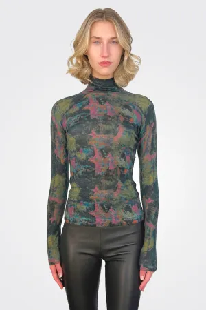 Watercolor Second Skin Sheer Top - Pickle Combo