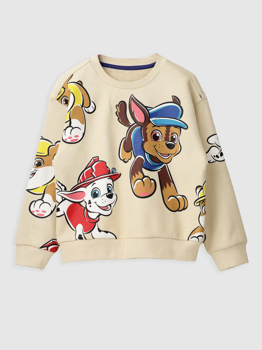 White Unisex Paw Patrol Sweatshirts With Bold Prints