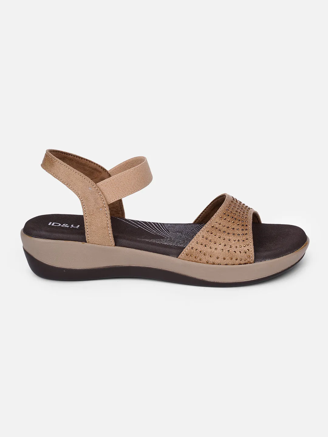 Women's Beige Slingback Strap Sandals (IU6001)