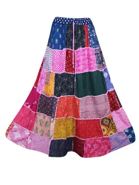 Womens Maxi Skirt, Pink Boho Chic Summer Skirt S/M/L